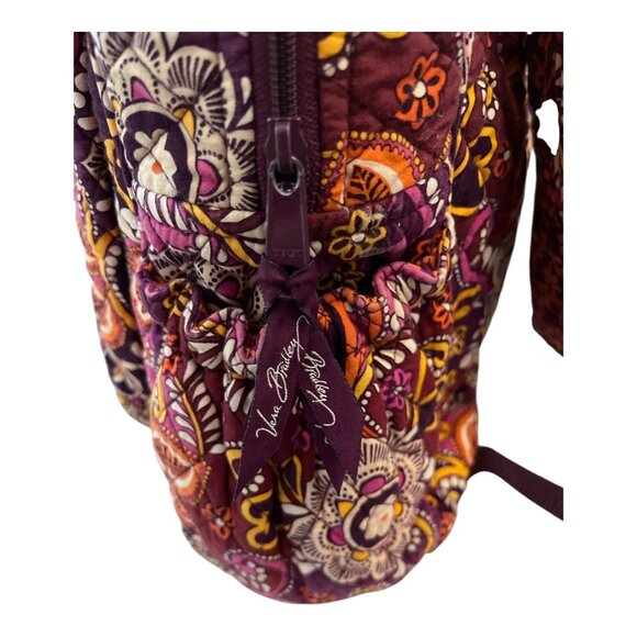 Vera Bradley Backpack – Plum Crazy Pattern | Quilted Cotton Fabric | Purple Oran - Picture 6 of 9